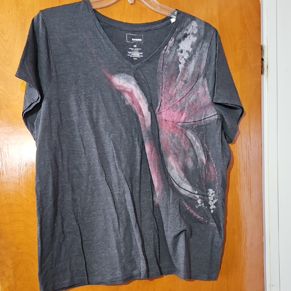 Sonoma Charcoal Crewneck Tee with Subtle Design
